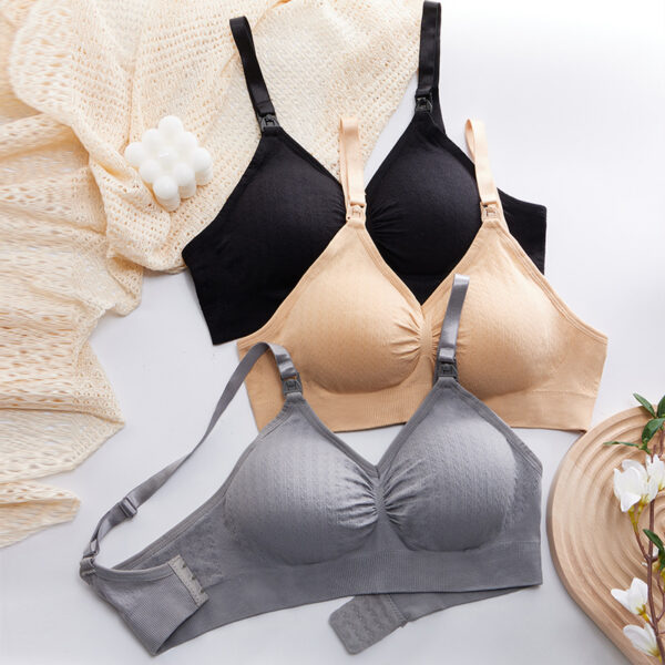 High Quality Single Handed Front Buckle Nursing Bra Breathable Women Breastfeeding Underwear Seamless Maternity Bra Push Up - Image 2